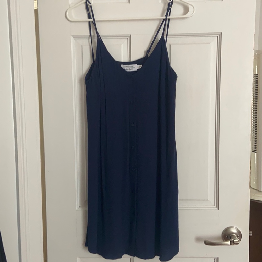 & Other Stories Navy Blue Dress